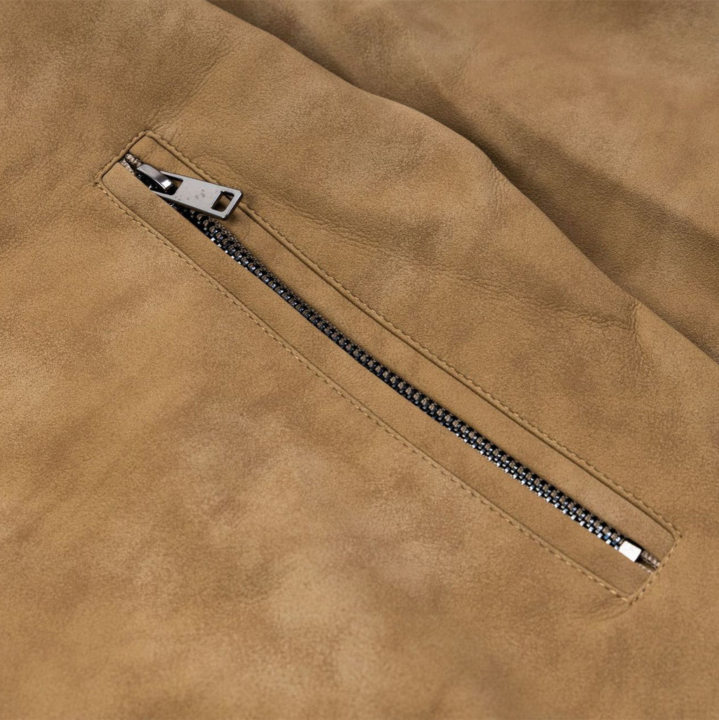 PU leather zipper leather jacket