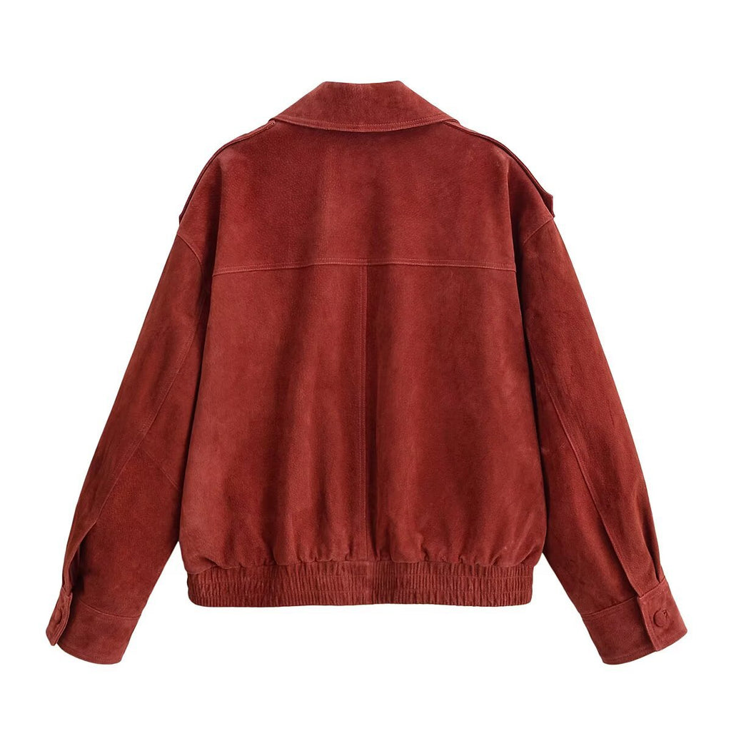 Imitation leather jacket jacket