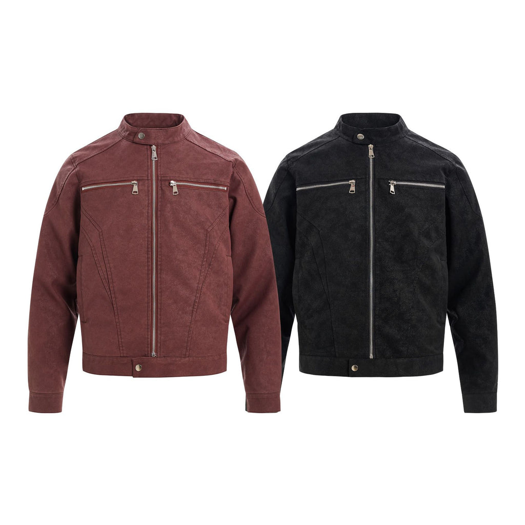 PU leather jacket motorcycle jacket