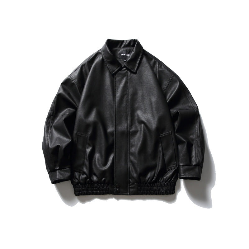PU leather jacket windproof jacket