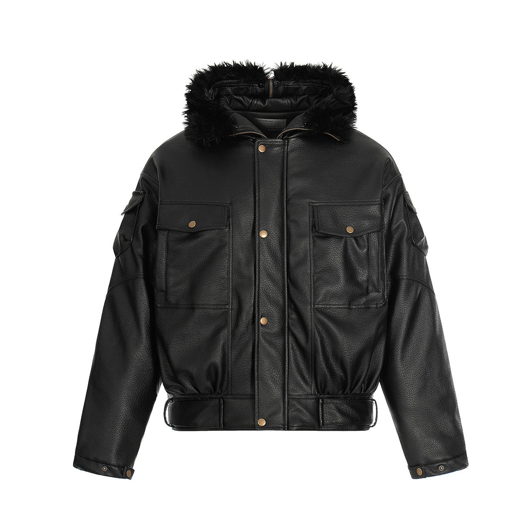 Leather jacket and cotton jacket