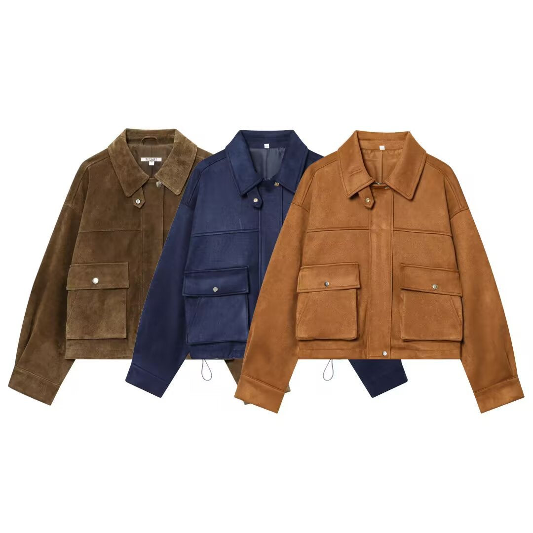 Leather pilot jacket women's jacket