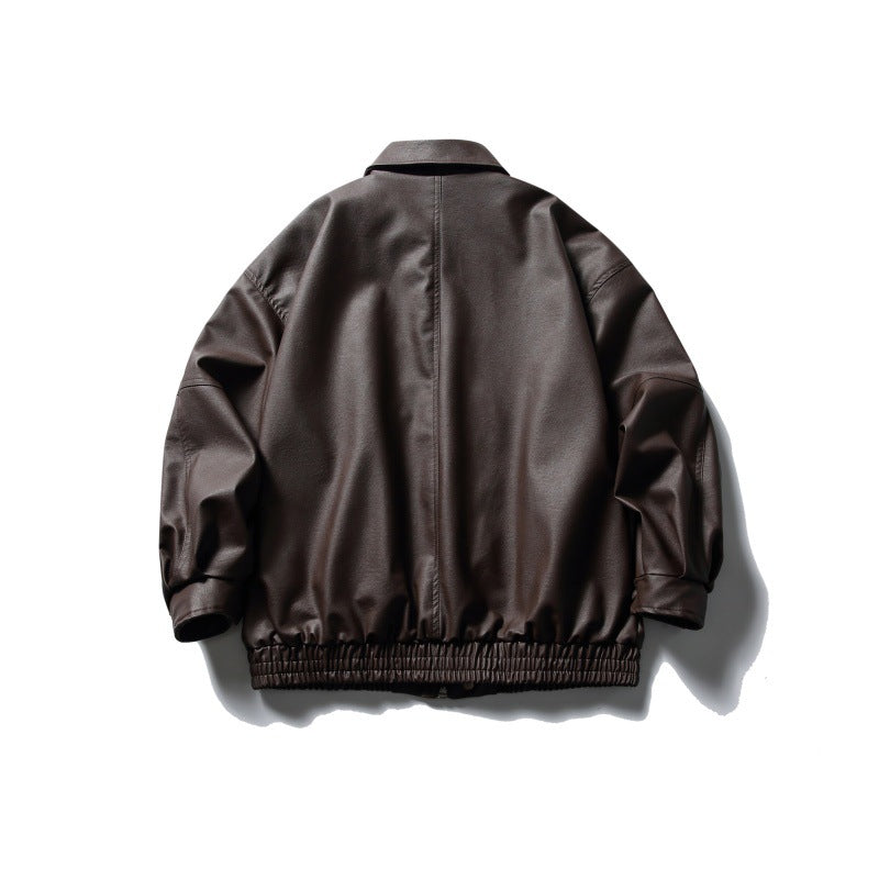PU leather jacket windproof jacket
