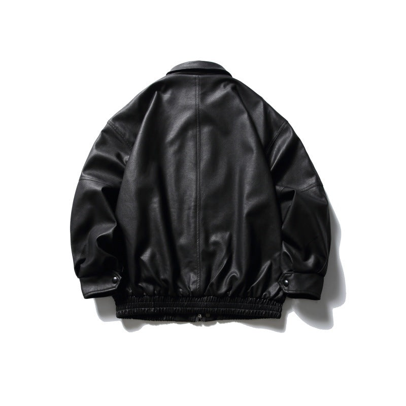 PU leather jacket windproof jacket