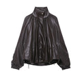 Leather pilot jacket women's jacket