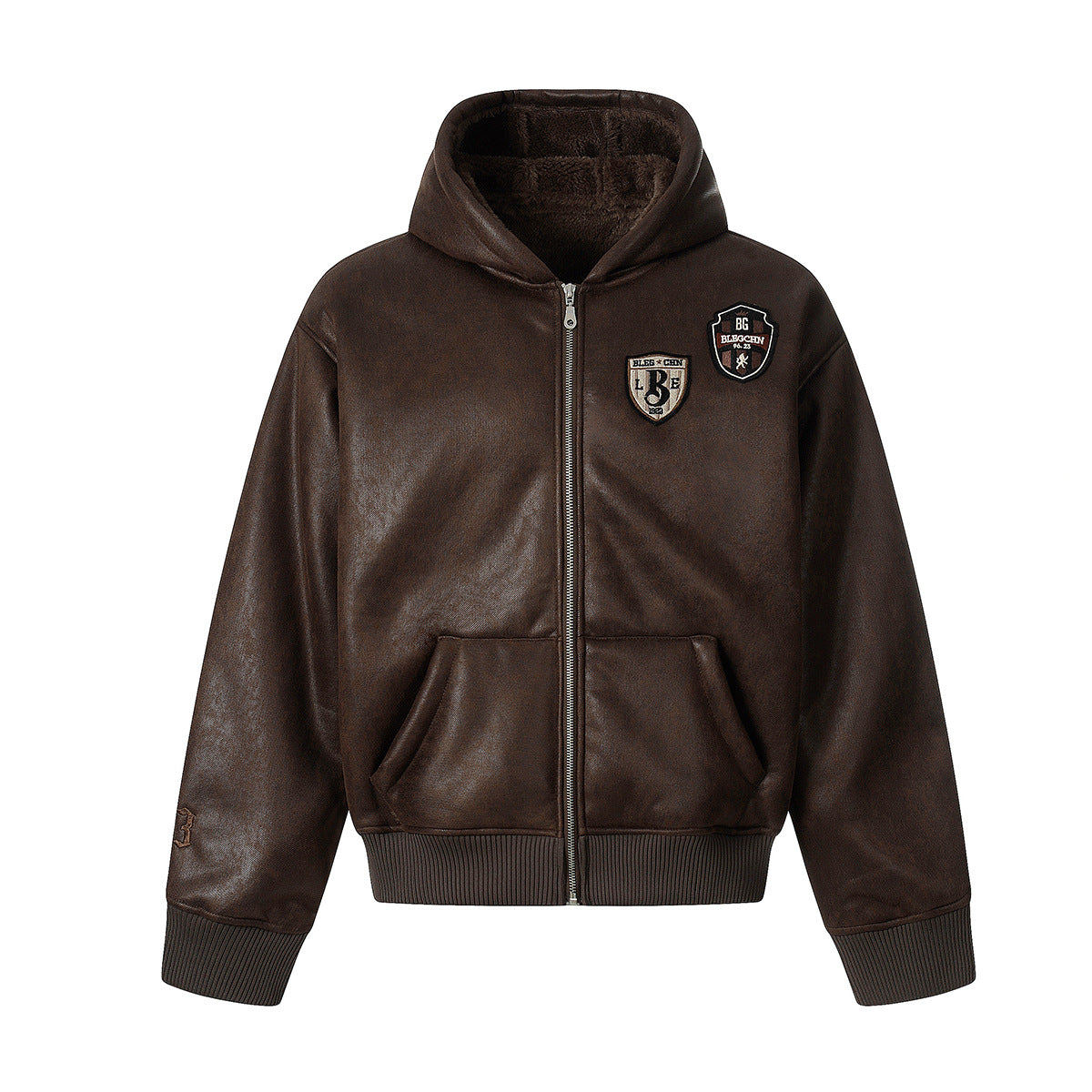 Leather jacket hooded cotton jacket