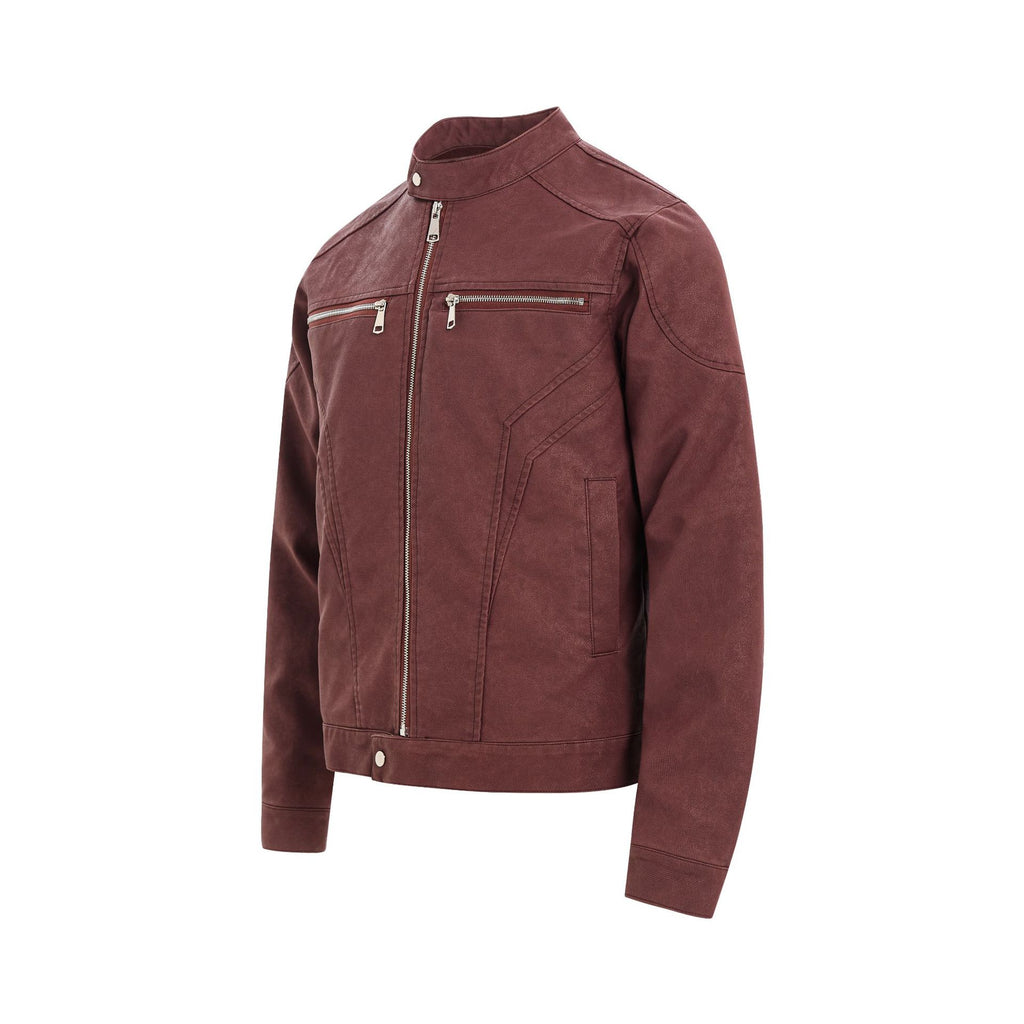 PU leather jacket motorcycle jacket