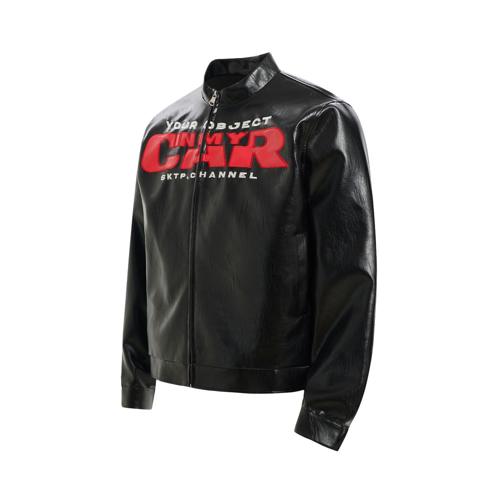 PU leather jacket motorcycle jacket
