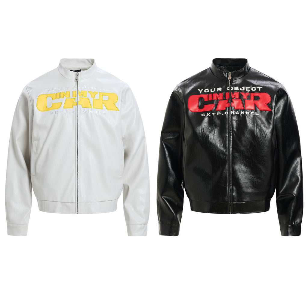 PU leather jacket motorcycle jacket