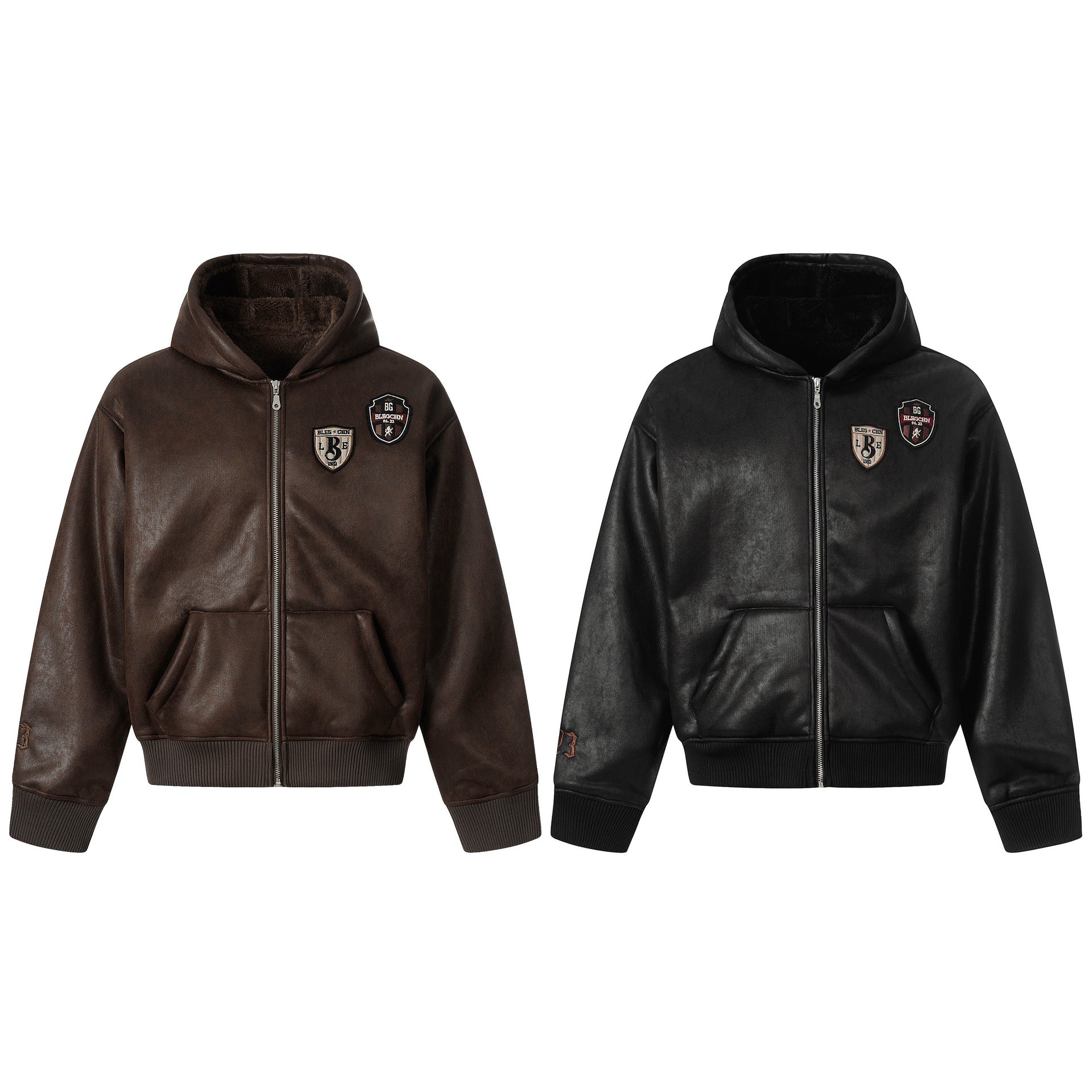 Leather jacket hooded cotton jacket