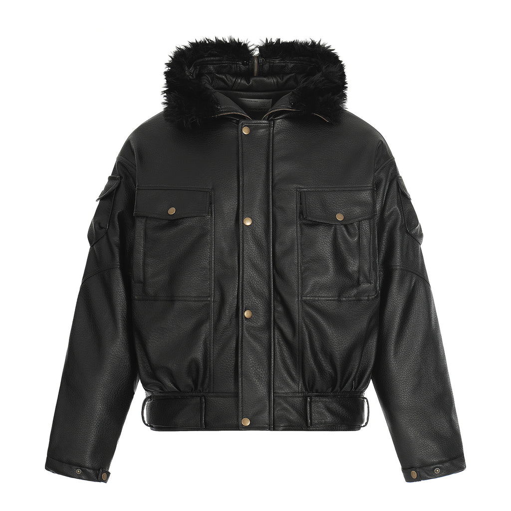 Leather jacket and cotton jacket