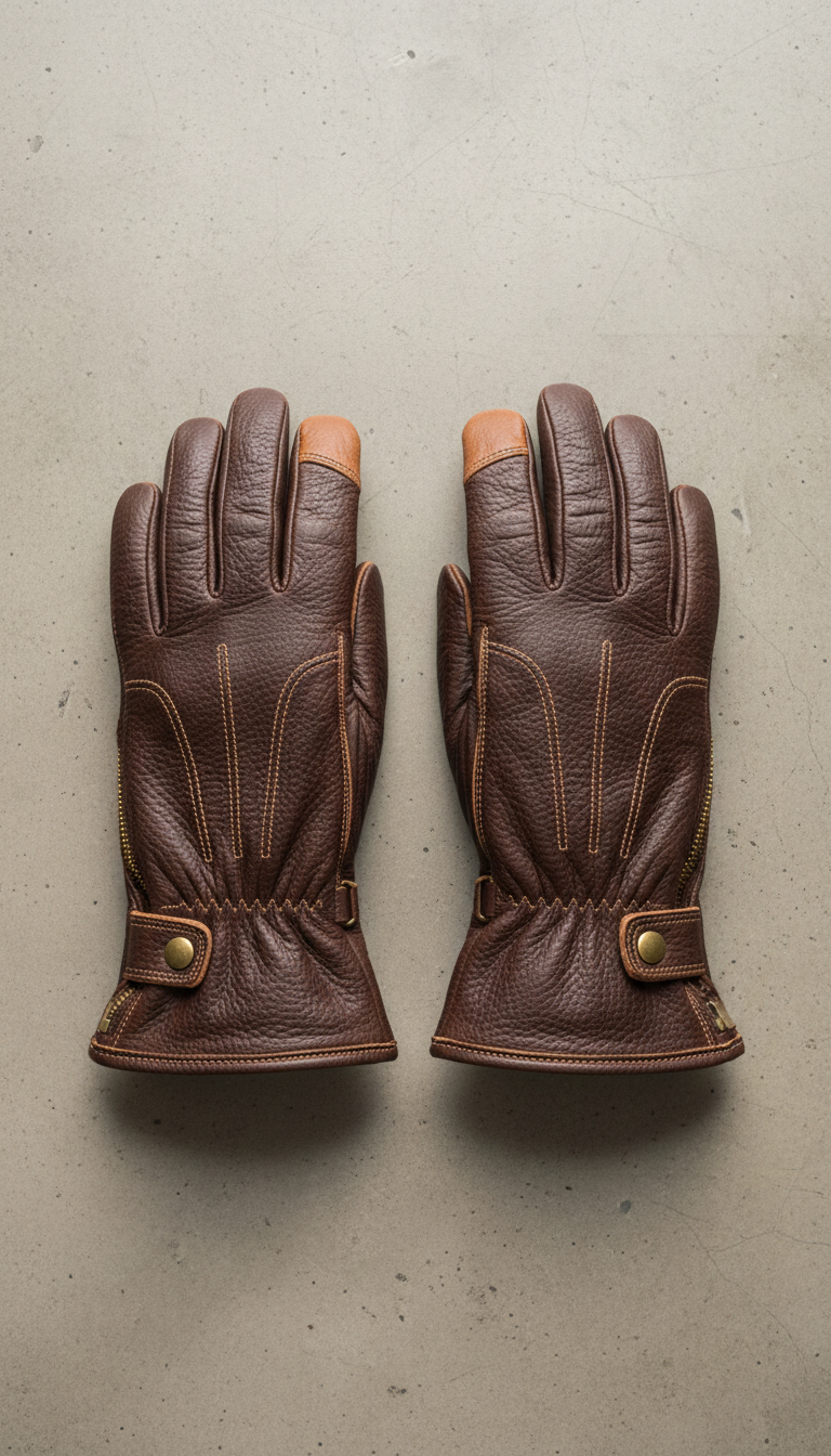 Full-Grain Leather Riding Gloves