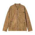 PU leather zipper leather jacket