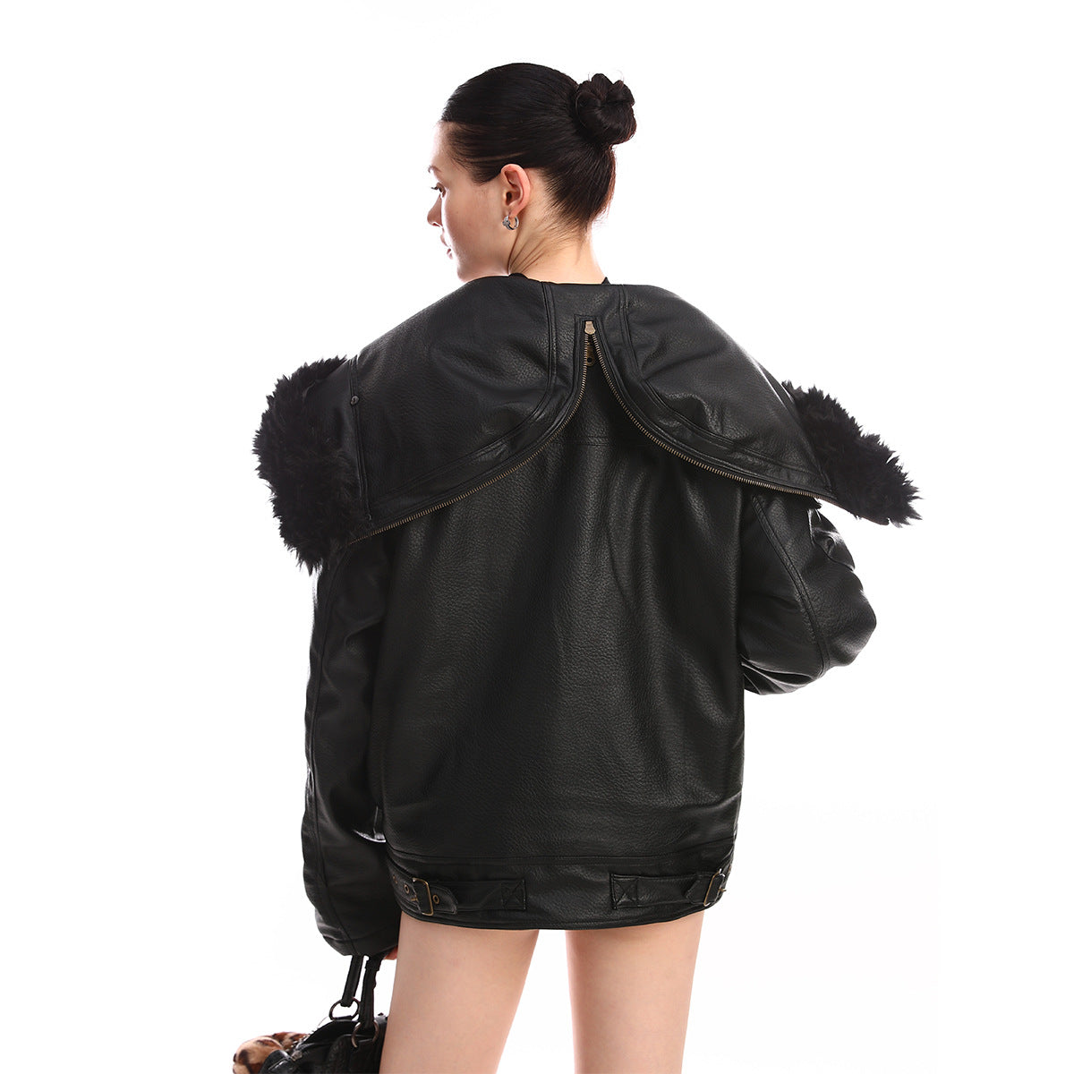 Leather jacket and cotton jacket