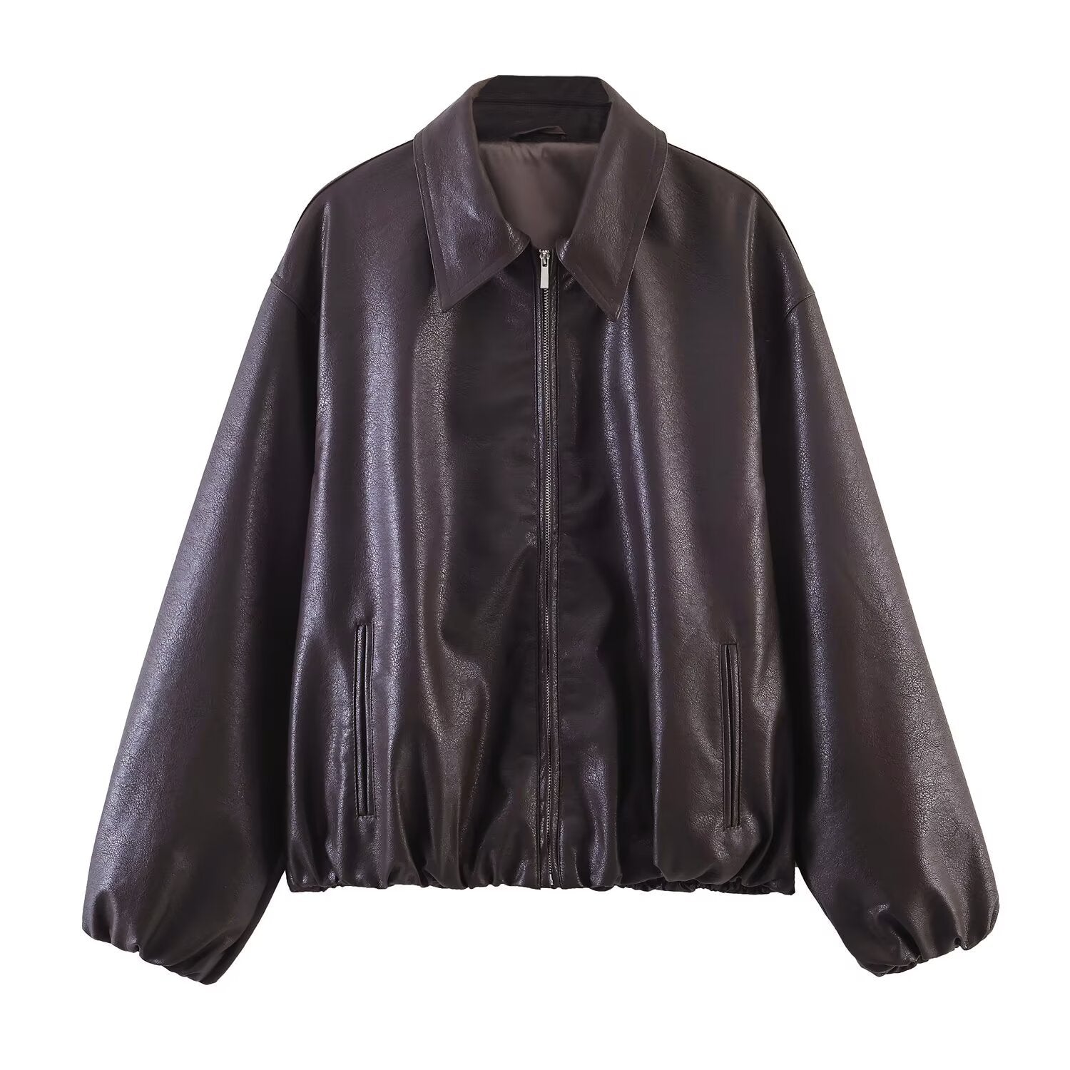 Street zipper jacket leather jacket