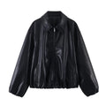 Street zipper jacket leather jacket
