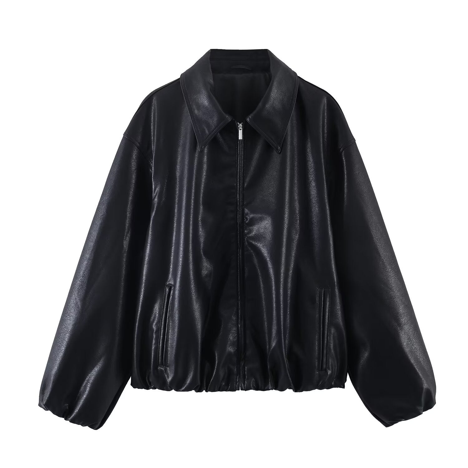 Street zipper jacket leather jacket