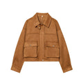 Leather pilot jacket women's jacket