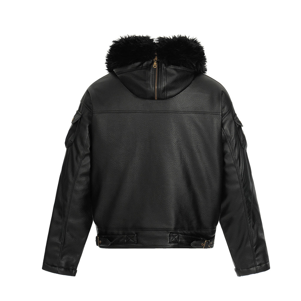 Leather jacket and cotton jacket