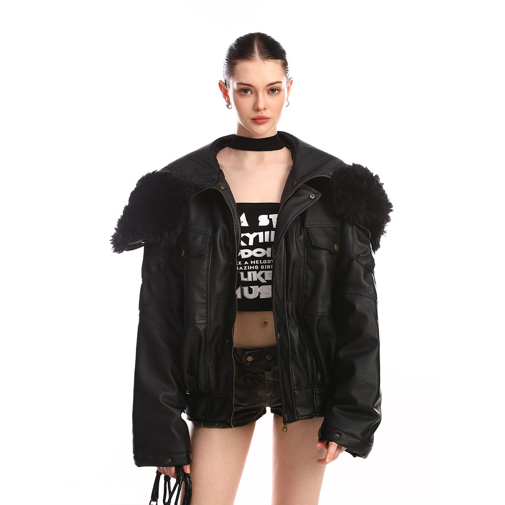 Leather jacket and cotton jacket