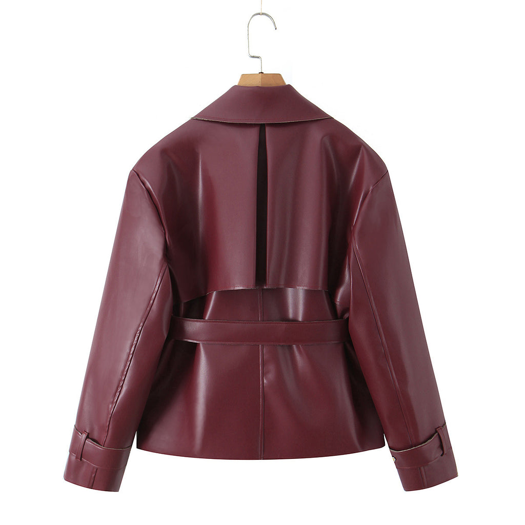 PU leather short jacket and leather jacket