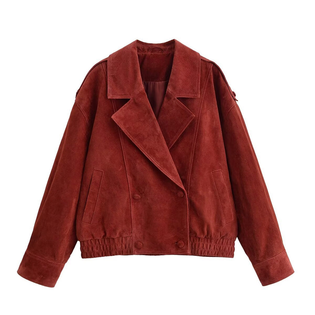 Imitation leather jacket jacket