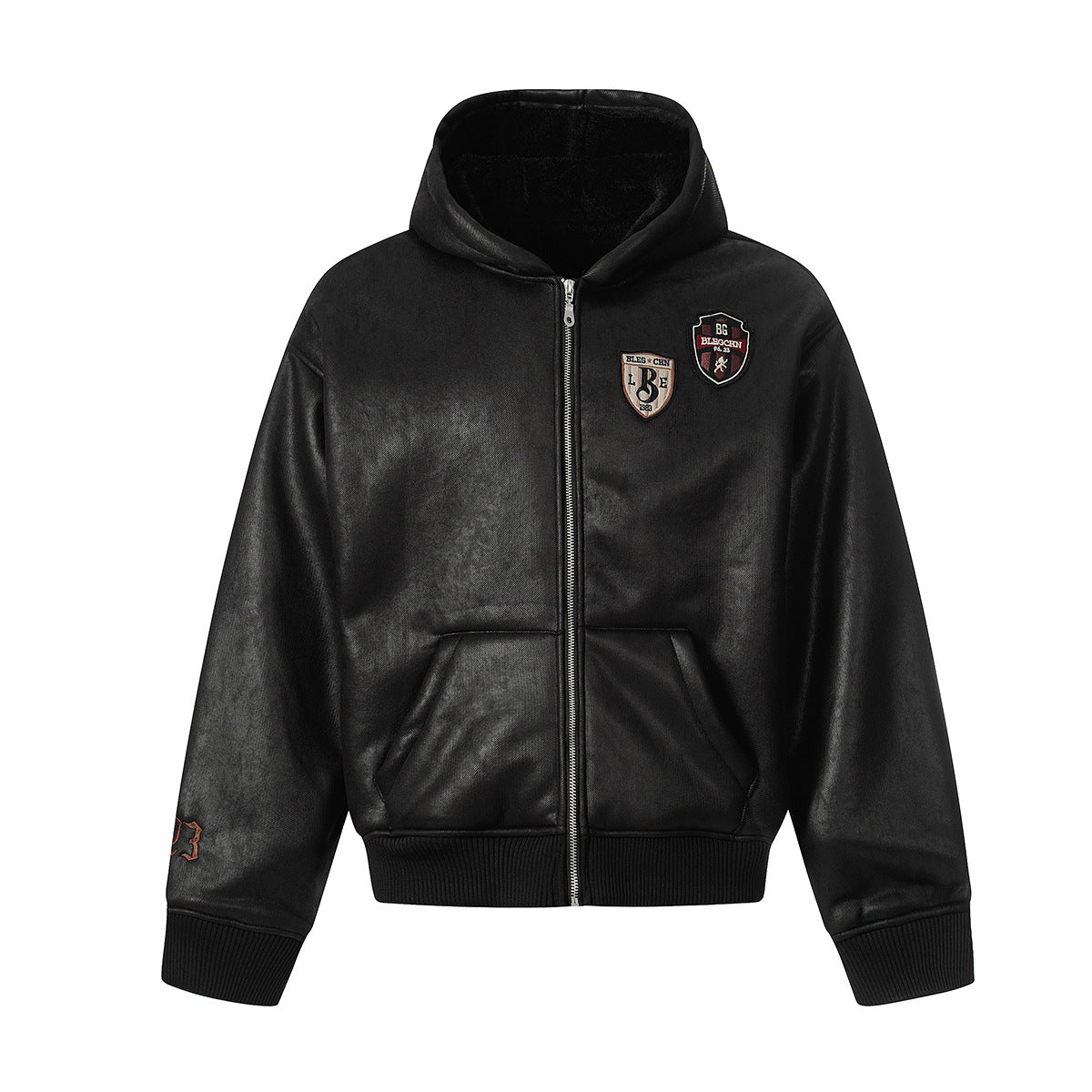 Leather jacket hooded cotton jacket